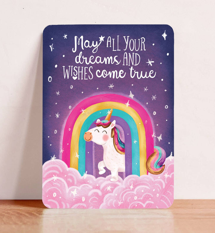 Kaart zomaar kind eenhoorn regenboog verjaardag | Kaart Aniet Illustration