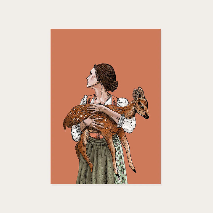 Meisje met hert | Kaart Kaartstudio