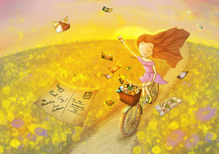 170 - Happy mail day Bike | Kaart Ila Illustrations