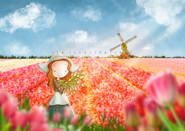 150 - Tulips Fields | Kaart Ila Illustrations