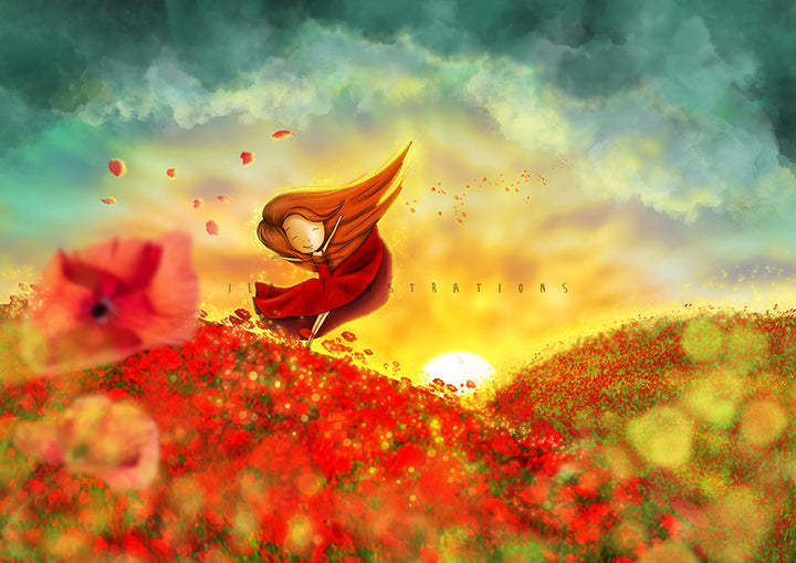 124 - Poppy Field | Kaart Ila Illustrations