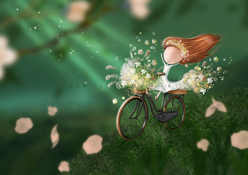 059 - Blossom Bike | Kaart Ila Illustrations