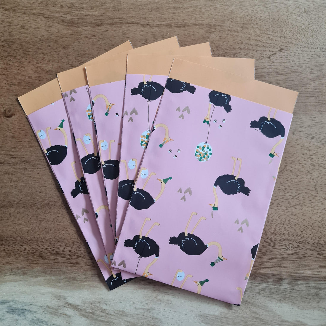Struisvogels pink| Cadeauzakjes 5st