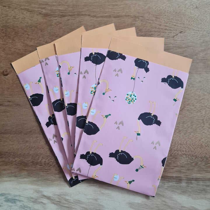 Struisvogels pink| Cadeauzakjes 5st