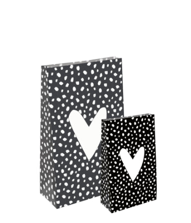 Kraft papieren zakken - Hartje 101 Dots 9x5x16cm