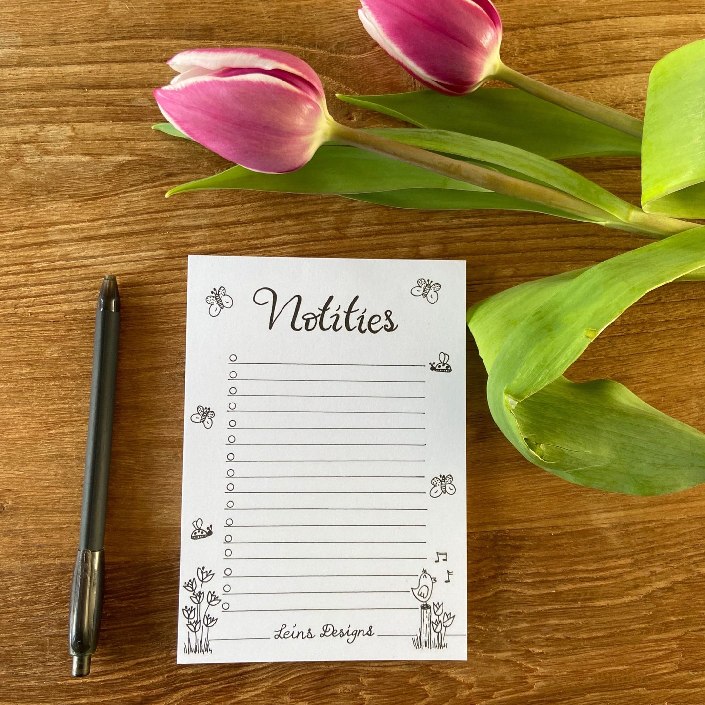 Vlinders en bloemen | Notitieblok Leinsdesigns