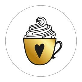 Gouden mok| Sluitstickers 9st.