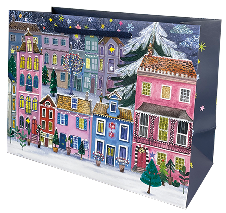 Kerstdorp | Luxe geschenktas 1st Med.