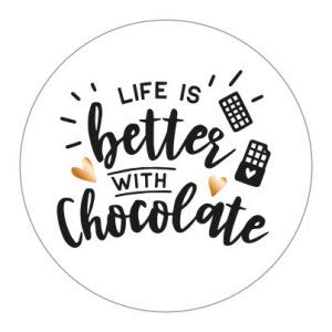 Life is better with chocolate | Sluitstickers 10st