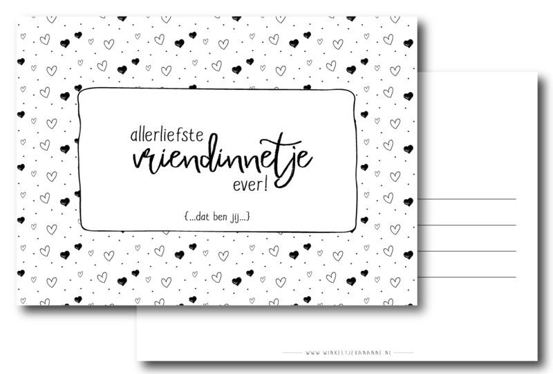 Allerliefste vriendinnetje ever| Kaart winkeltjevananne.nl