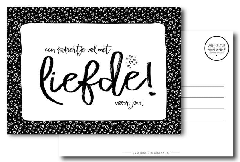 Een papiertje vol met liefde voor jou!| Kaart winkeltjevananne.nl
