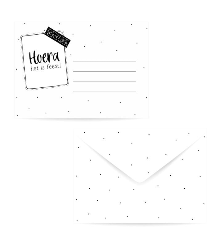 Hoera het is feest | Envelop winkeltjevananne.nl