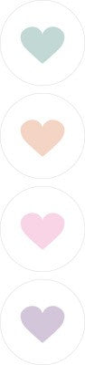Pastel hearts | Sluitstickers 8st