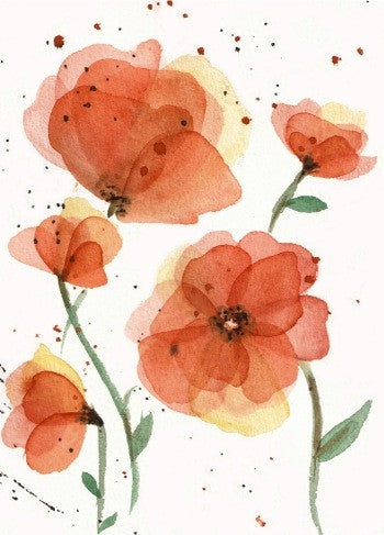 Oranje bloemen | Postkaart FRITSY