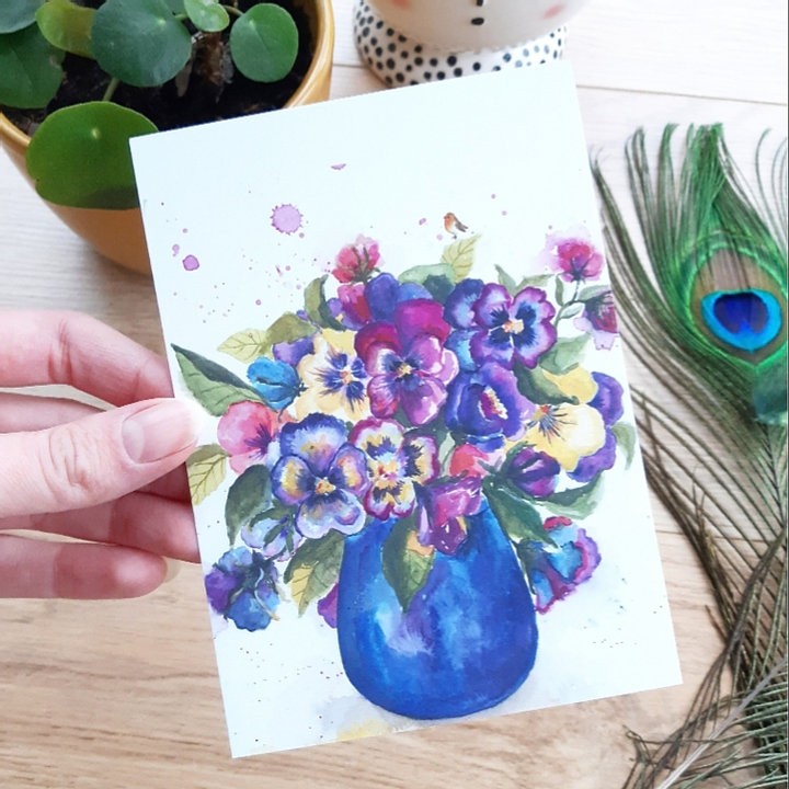 Violen Van Harte | Postkaart A6 Romyillustrations