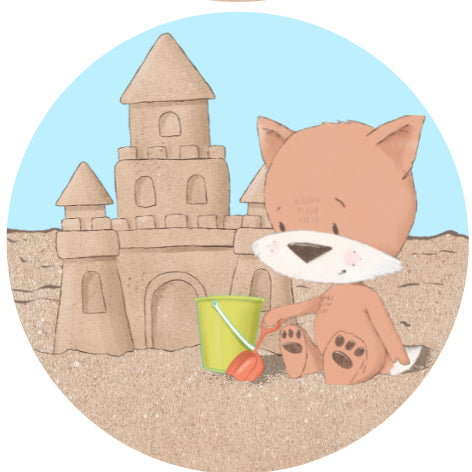 Vos op strand| Sluitstickers 10st.