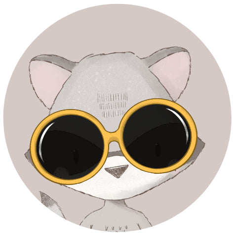 Wasbeer met zonnebril| Sluitstickers 10st.