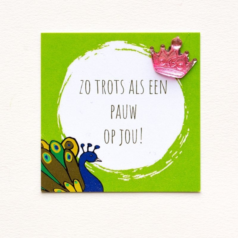 Zo trots als een pauw| Cadeaukaartje Sidedish