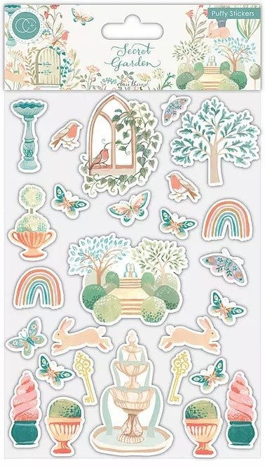Craft Consortium Secret Garden Puffy Stickers (CCSTKR001)