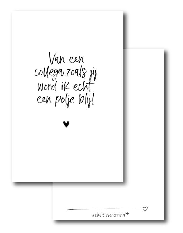 Van een collega zoals jij| Minikaart winkeltjevananne.nl