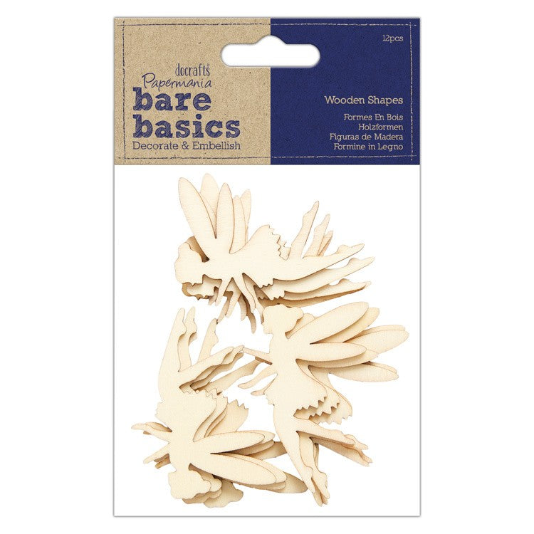 Papermania Bare Basics Wooden Shapes Fairy (12pcs) (PMA 174515)