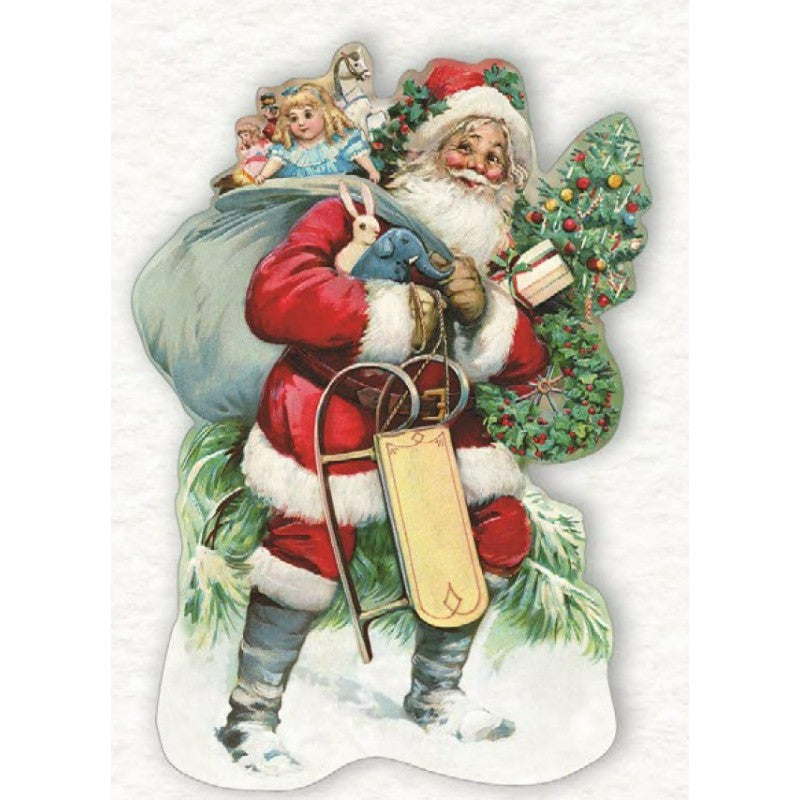 Kerstman met zak cadeaus|(uitgesneden) Kaart Edition Tausendschön