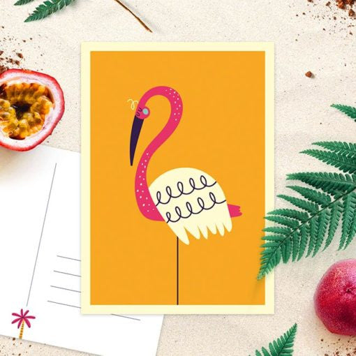 Postkaart ‘Tropische snavels’ geel| Kaart Studio Draak
