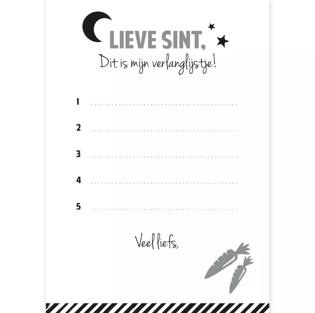 Verlanglijstje Blauw| Kaart Sint