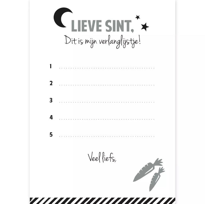 Verlanglijstje Blauw| Kaart Sint