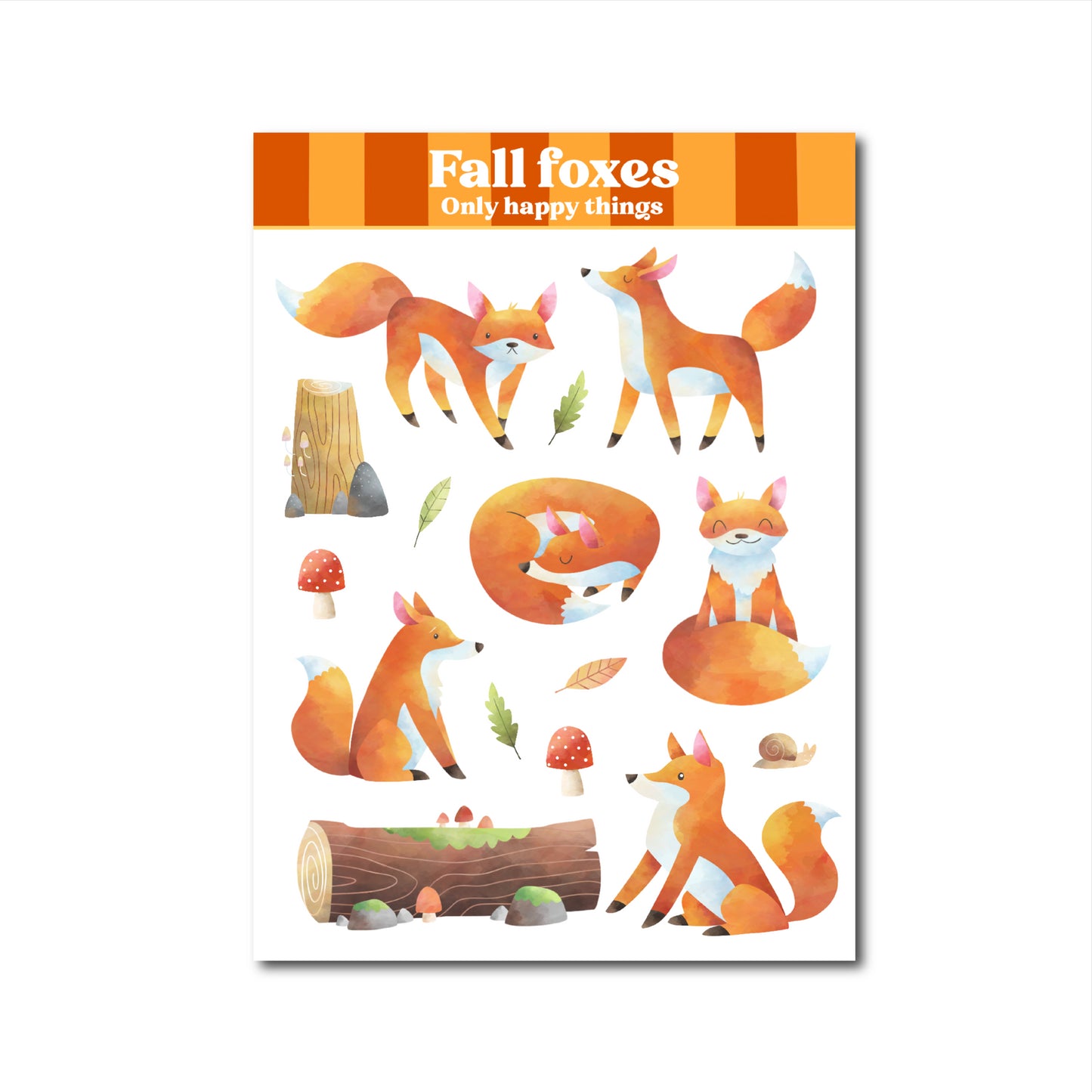 Vossen herfst| Stickervel OnlyHappyThings