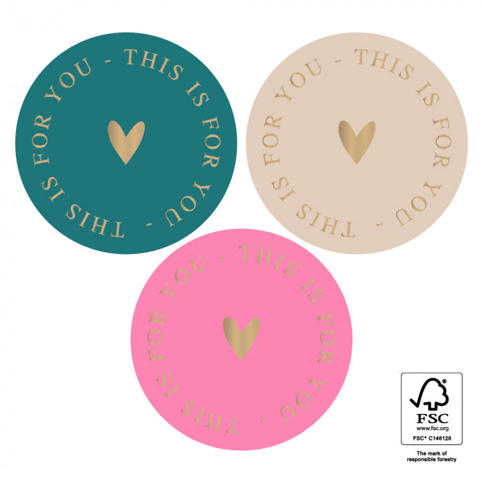 This is for you - Gold/Happy | Sluitstickers 9st