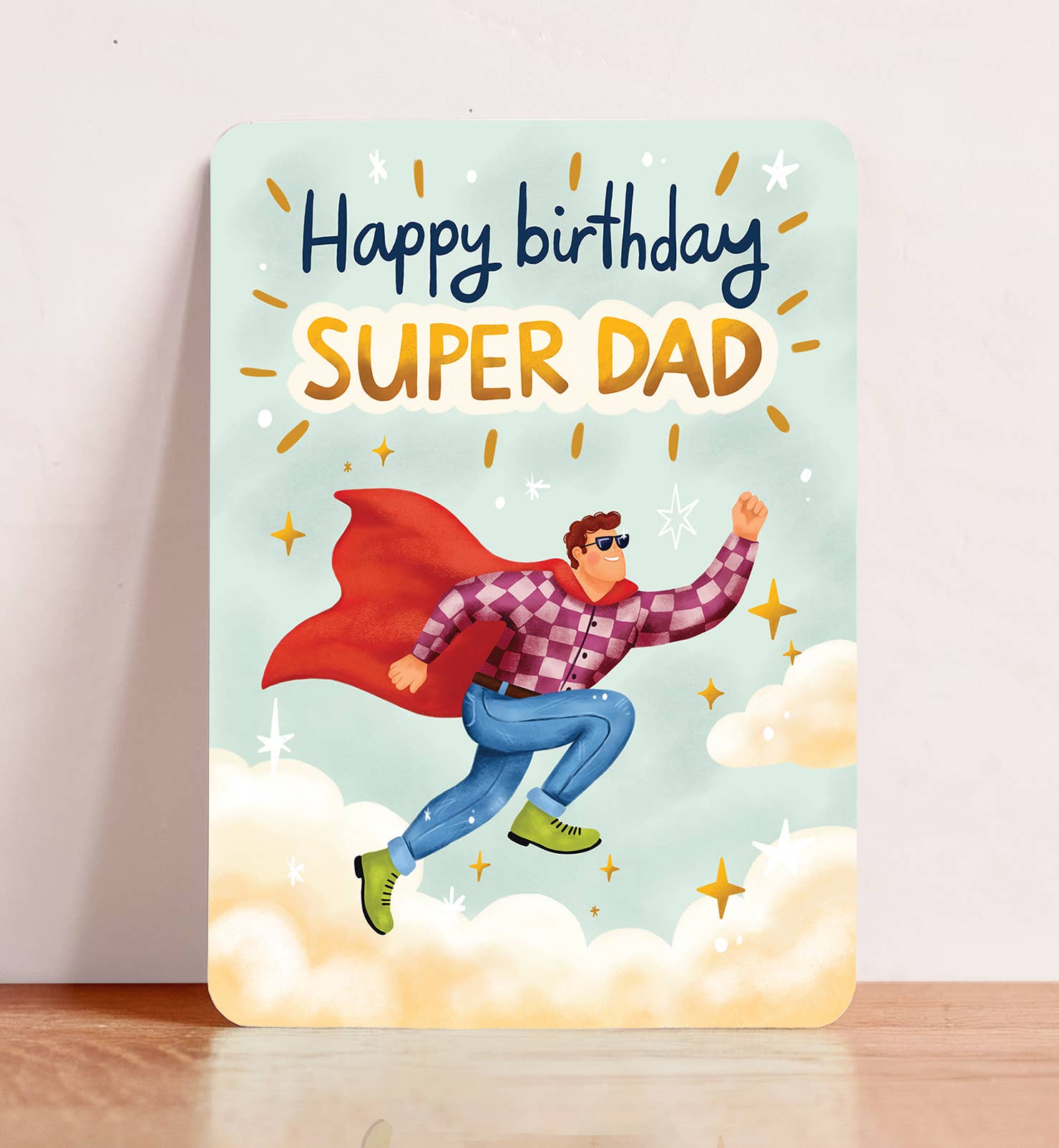 Kaart verjaardag vader held felicitatie man ansichtkaart