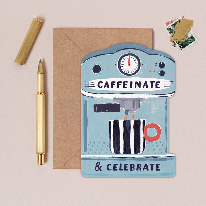 Koffiemachine verjaardagskaart | Verjaardagskaarten voor koffieliefhebbers