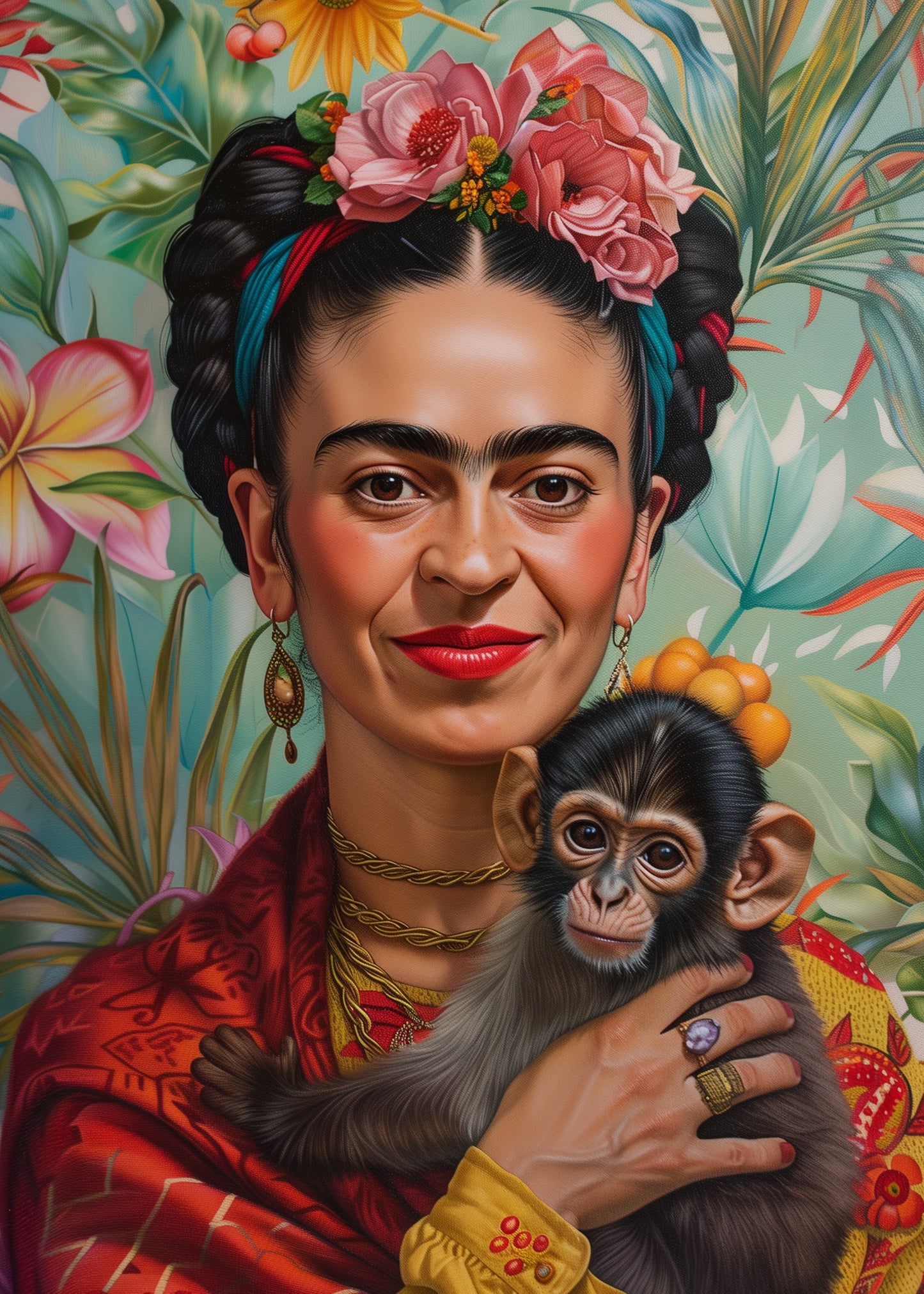 Frida Kahlo: Frida Kahlo mit Affen | Kartenfirlefanz