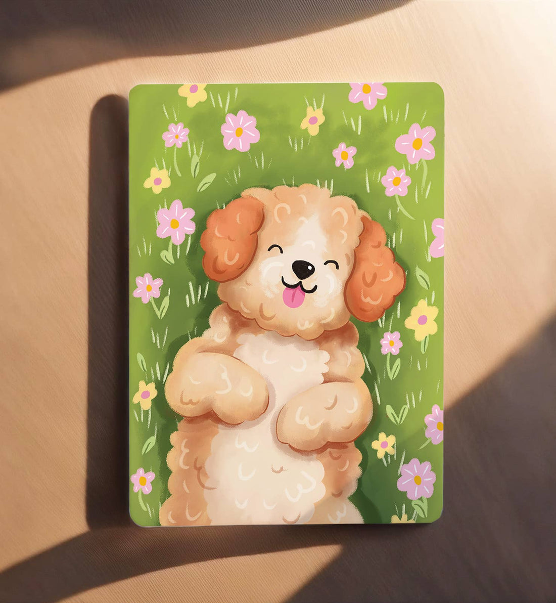 Kaart Hond schattig bloemen relax dieren zomaar | Kaart Aniet Illustration