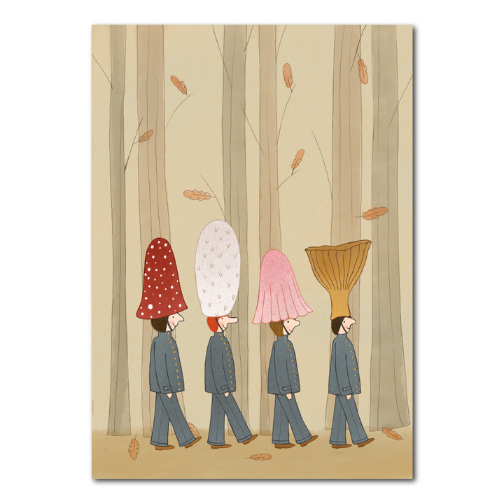 Paddenstoelen parade | Ansichtkaart Studio Kvinna