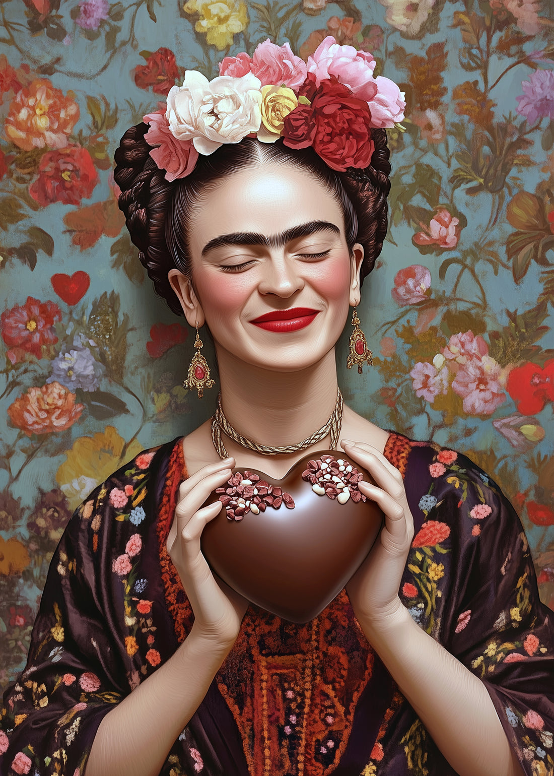 Frida Kahlo: Chocolate Heart | Kaart Fripperies