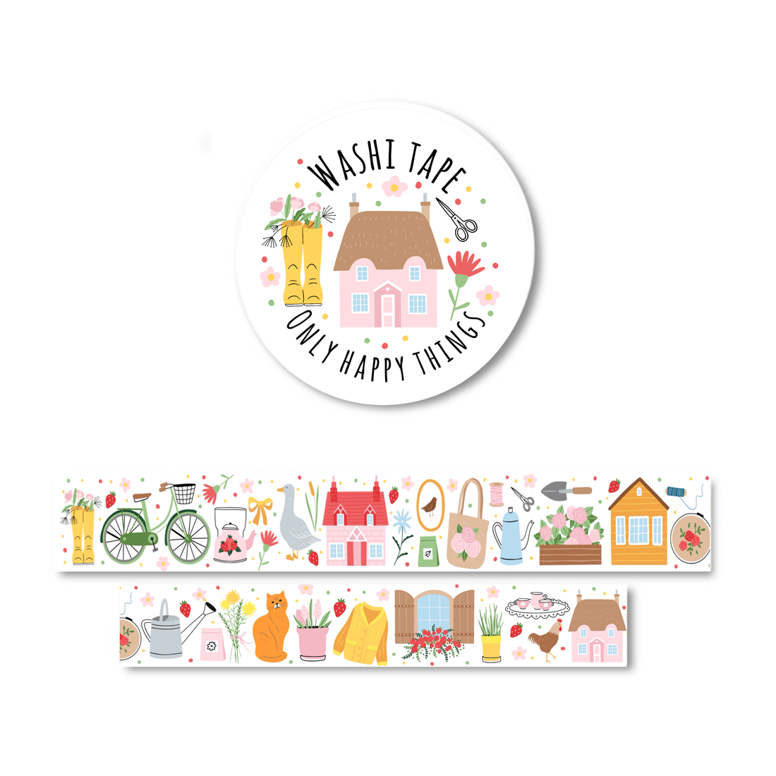 Washi-tape Schattig huisje | Washitape Only Happy Things