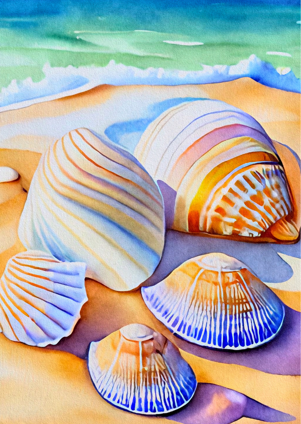 Sea Shells: Warm shades | Kaart Fripperies
