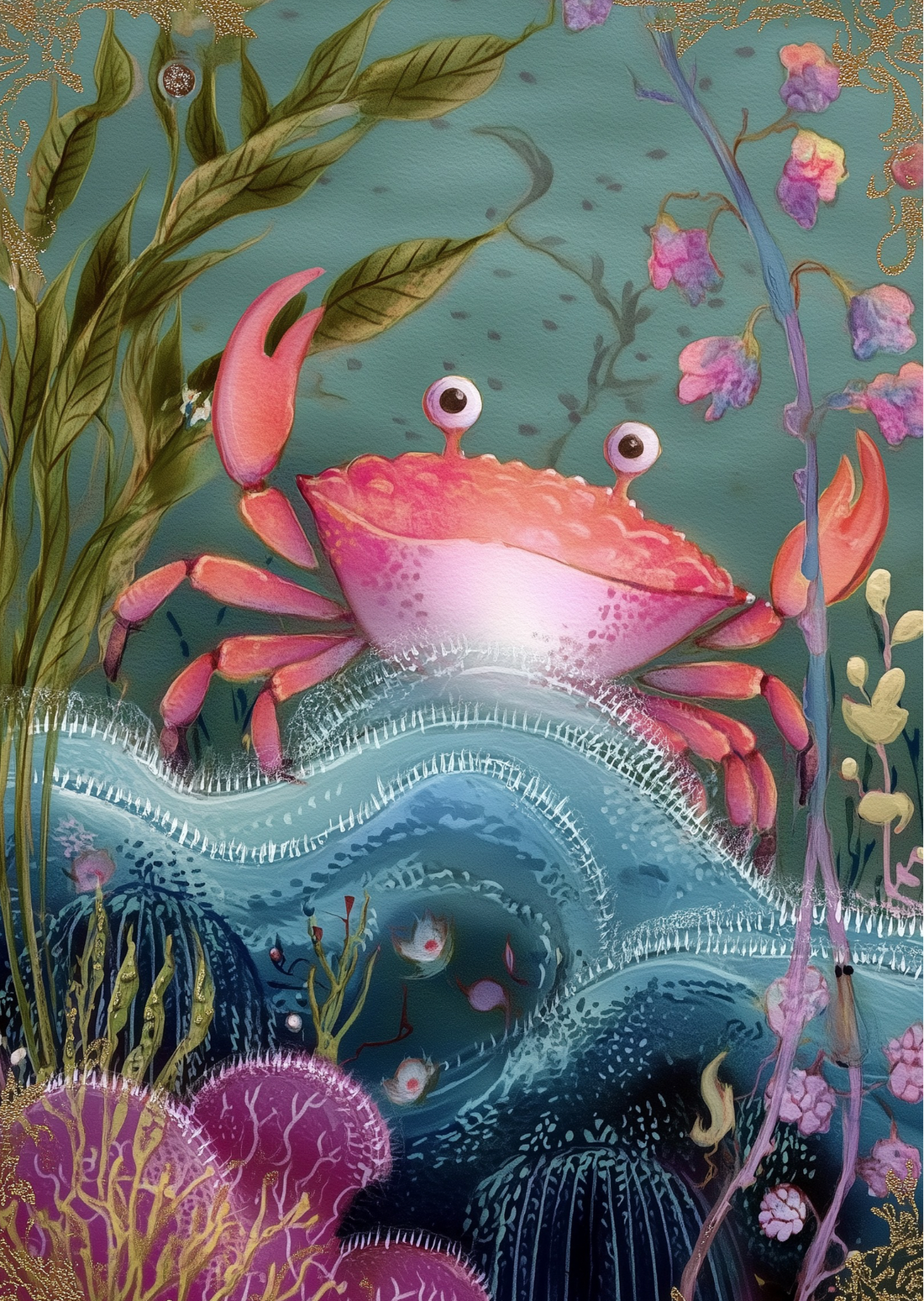 Enchanted Ocean: Coral Crab | Kaart Fripperies
