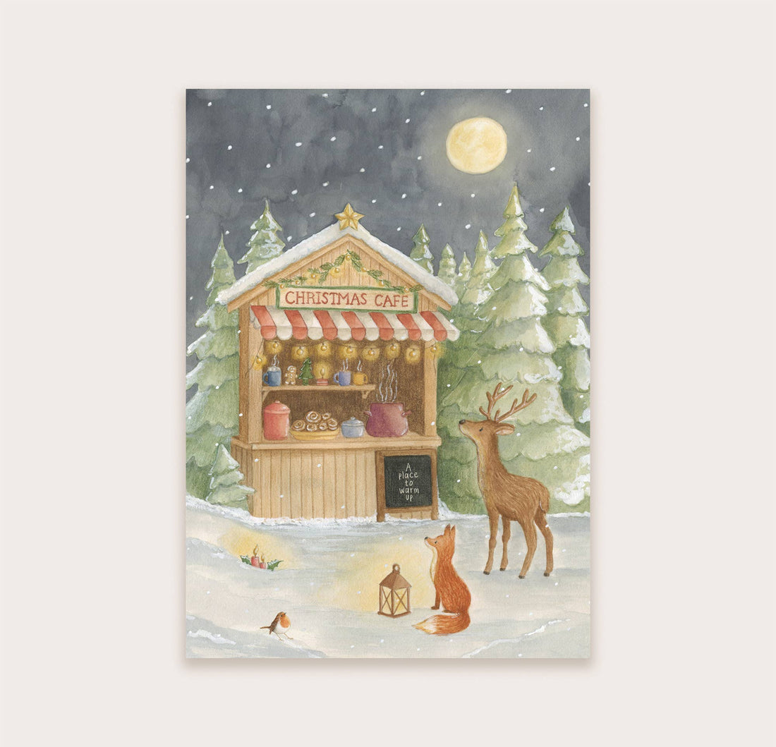 Ansichtkaart "Christmas café" | Kaart Appeloogje