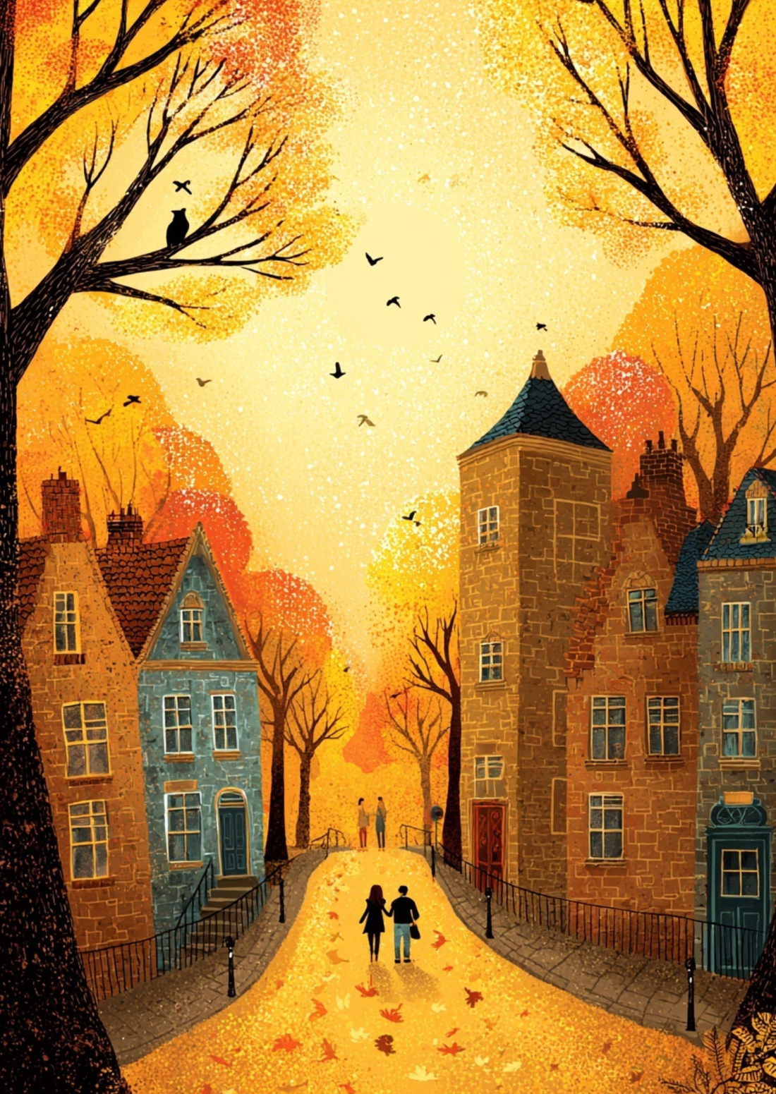 Golden Season: Autumn Avenue | Kaart Fripperies