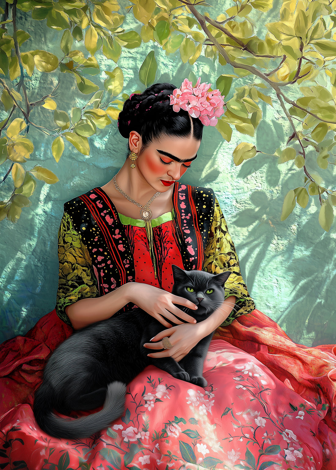 Frida Kahlo: Cat Cuddles | Kaart Fripperies