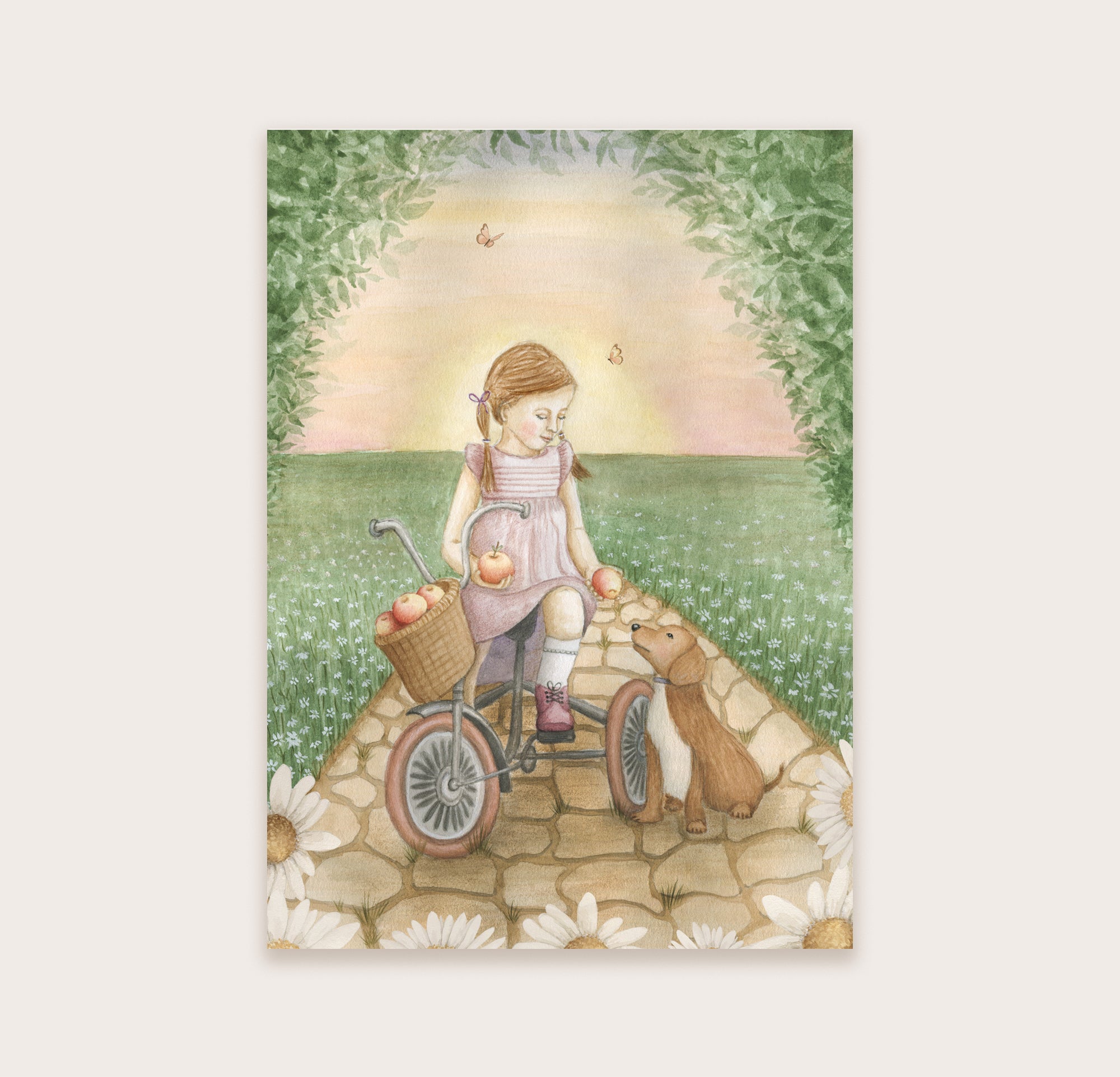 Ansichtkaart meisje met appels | Kaart Appeloogje