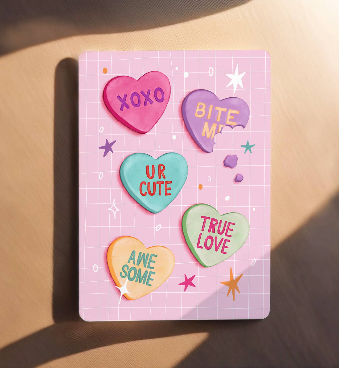 Kaart liefde valentijn snoep hartjes zoet ansichtkaart