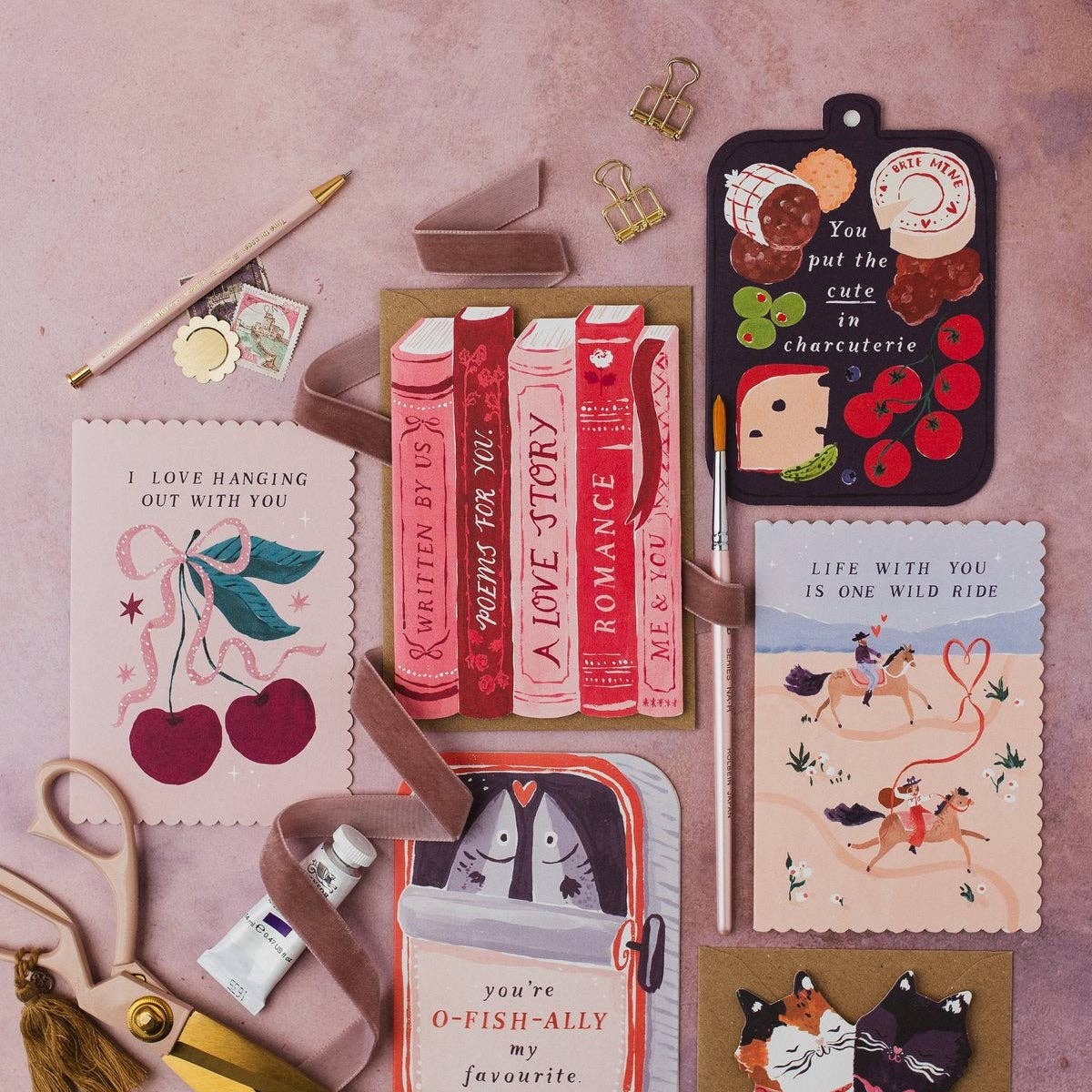 Love Story Books-kaart | Jubileumkaarten voor boekenliefhebbers