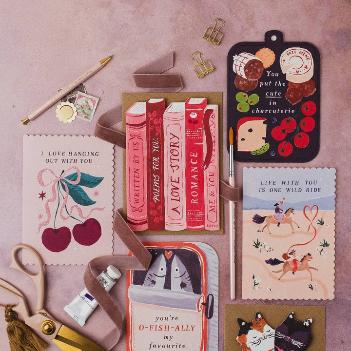 Love Story Books-kaart | Jubileumkaarten voor boekenliefhebbers