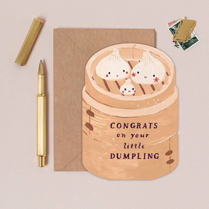 Dumpling-kaart voor pasgeboren baby | Geboortekaarten