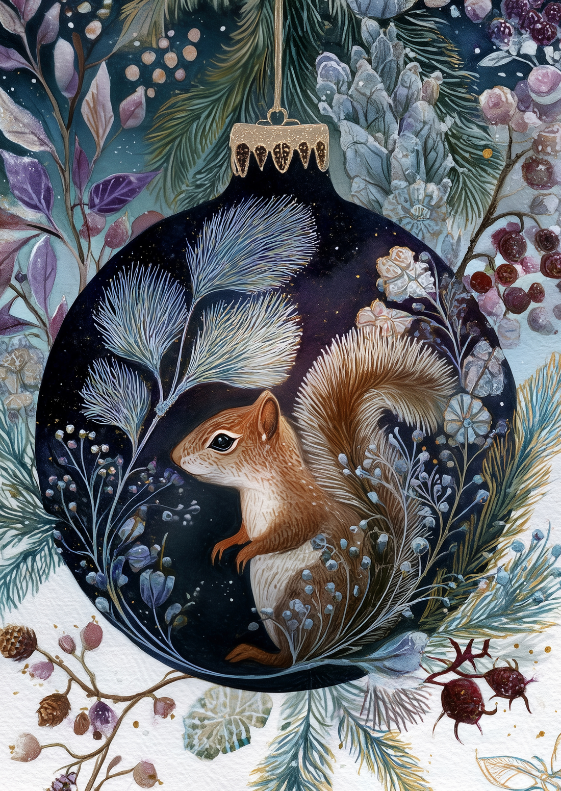 Christmas Baubles: Eekhoorn | Kaart Fripperies