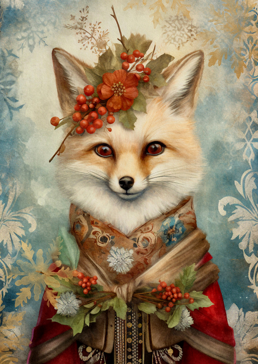 Christmas Animals: Vos | Kaart Fripperies